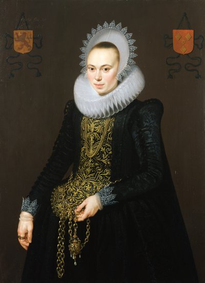 Portrait of Justina van Teylingen by Cornelis van der Voort
